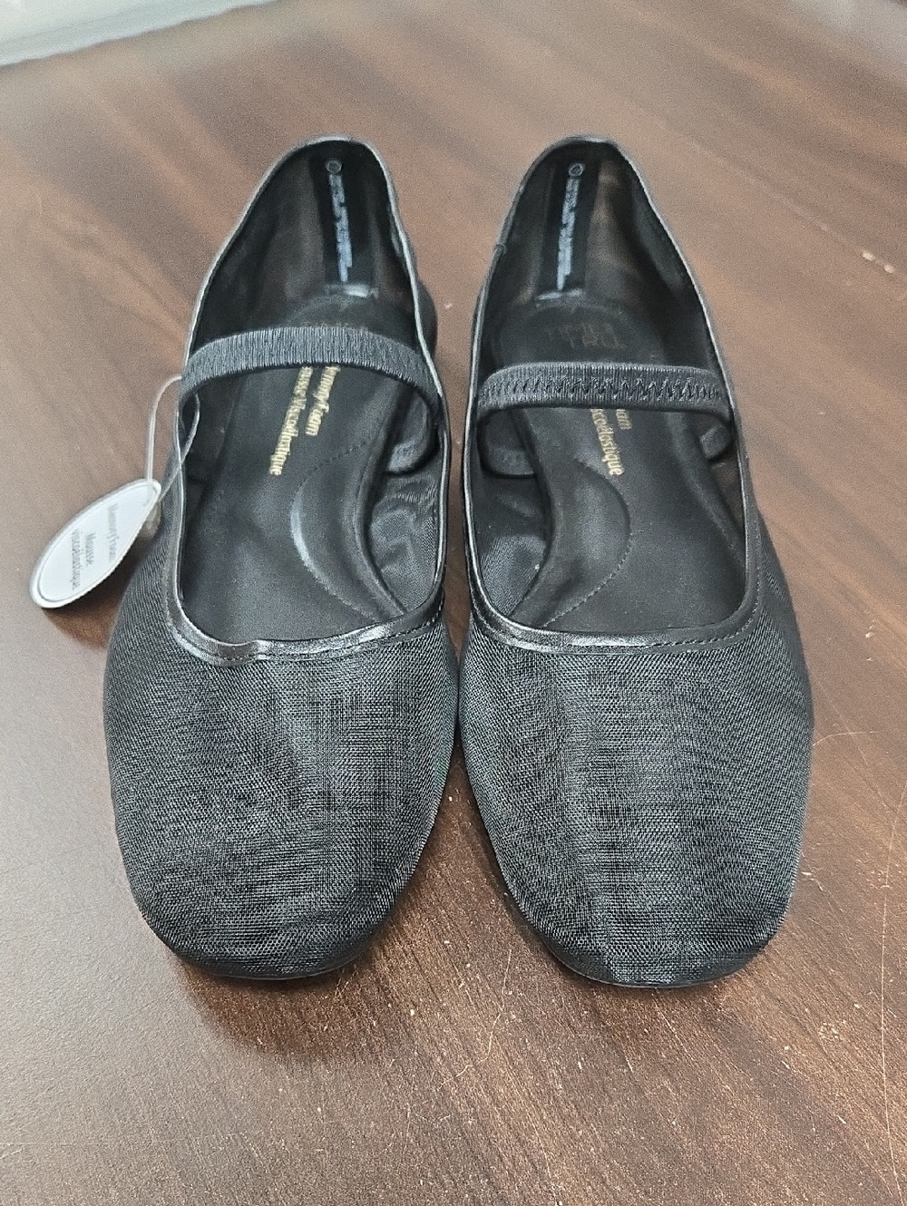 Time and Tru Size 7 Black Mesh Ballet Flats